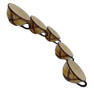 Vintage Organdie Coffee Cups Vernonware by Metlox-Poppytrail-Vernon Set of 5